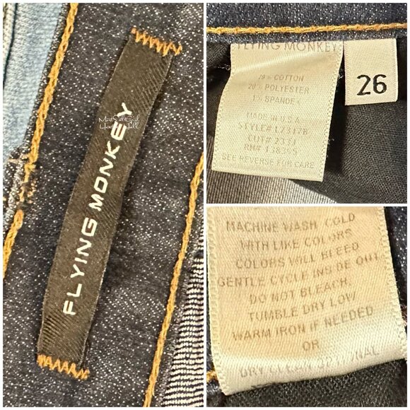 Flying Monkey Skinny Stretch Dark Wash Jeans Size 26 - Picture 4 of 4